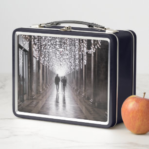 Light, shadows and symmetry - sepia metal lunch box