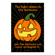 Light shines in the darkness Jack-o-lantern
