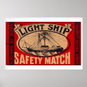 Light Ship - Matchbox Print - Sweden Wall Art