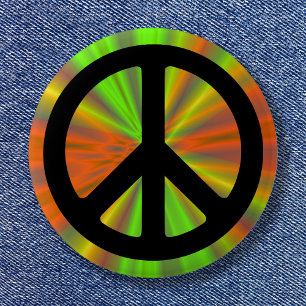 Light Show with Peace Sign 6 Cm Round Badge