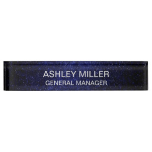 Light Silver Colour Text on Galaxy Desk Name Plate