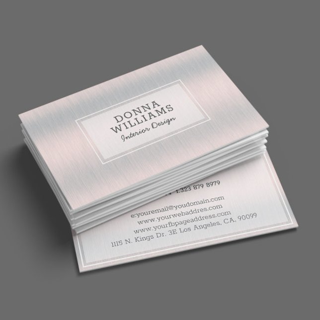 Light silver-gray metallic background business card (Creator Uploaded)
