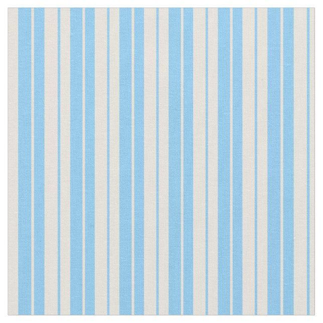 Light Sky Blue and Beige Coloured Pattern Fabric (Close Up)