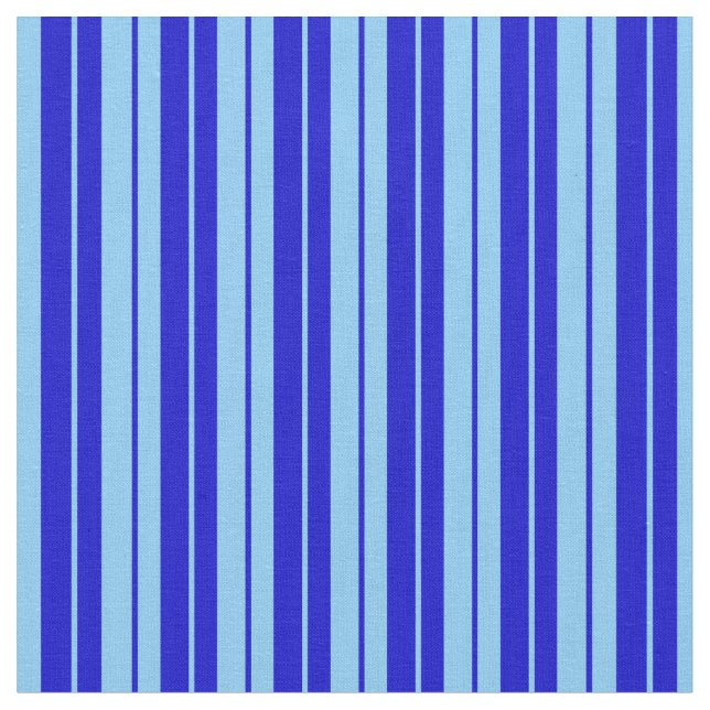 Light Sky Blue and Blue Pattern of Stripes Fabric (Close Up)