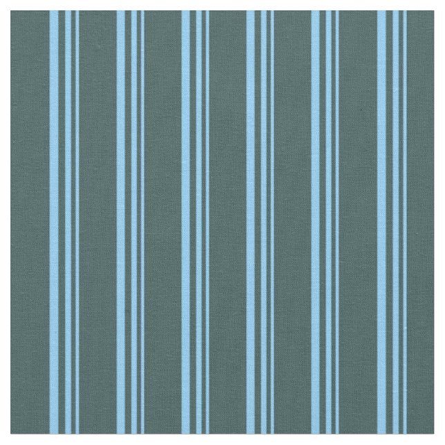 Light Sky Blue and Dark Slate Grey Lines Fabric (Close Up)