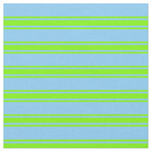 Light Sky Blue and Green Lines/Stripes Pattern Fabric