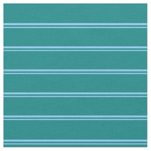Light Sky Blue and Teal Striped Pattern Fabric