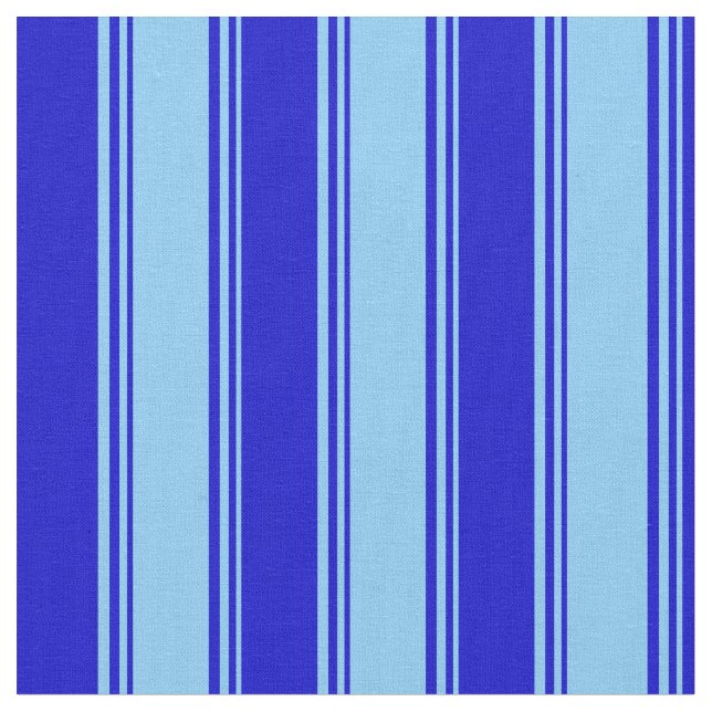 Light Sky Blue & Blue Pattern Fabric (Close Up)