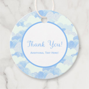 Light Sky Blue Clouds Party Favour Thank You Tags