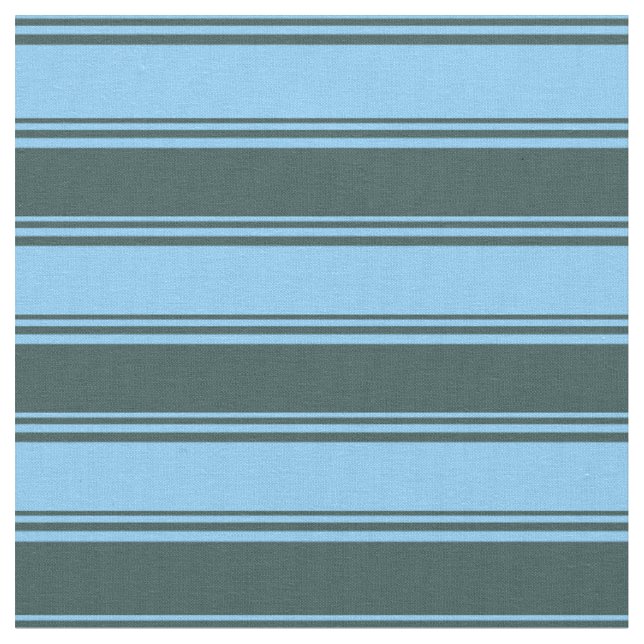 Light Sky Blue & Dark Slate Grey Coloured Lines Fabric (Close Up)