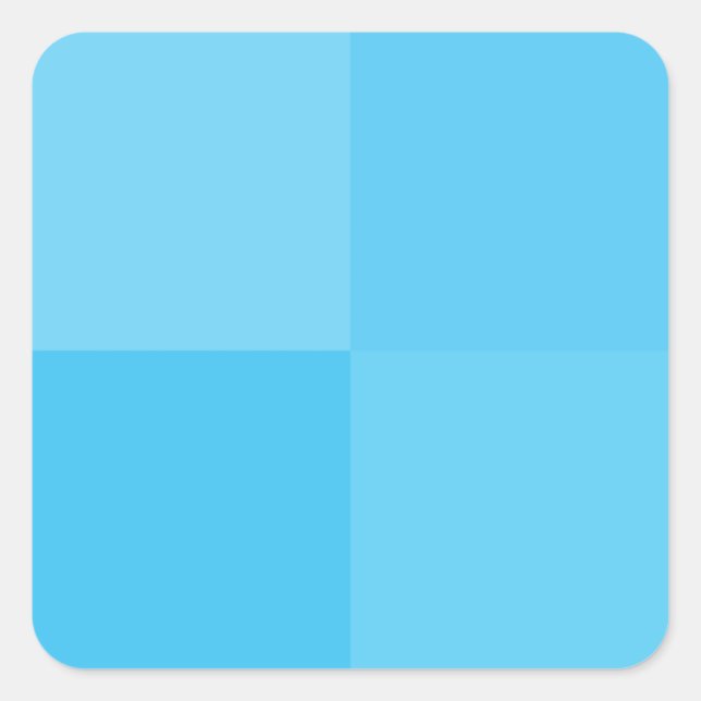 Light Sky Blue Geometric Squares Party Square Sticker (Front)