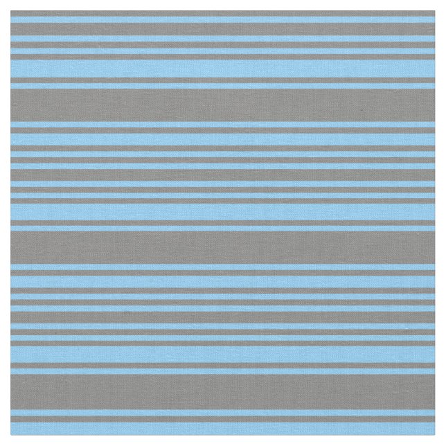 Light Sky Blue & Grey Lines Fabric (Close Up)
