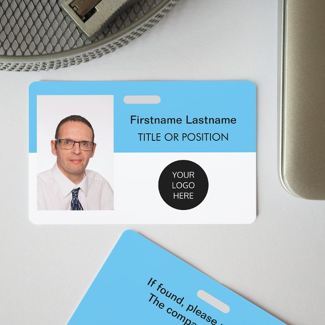 Light Sky Blue Photo ID Name Badge (Creator Uploaded)