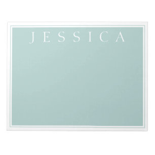 Light Slate Blue Grey   Your Name Notepad