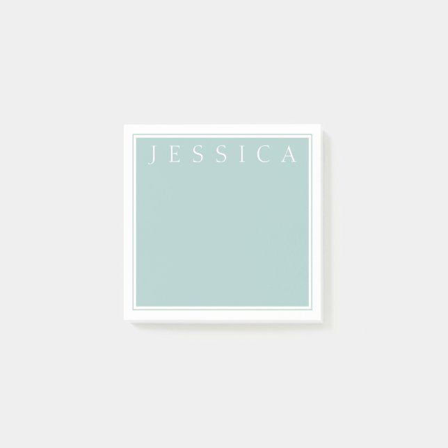Light Slate Blue Grey | Your Name Post-it Notes (Front)