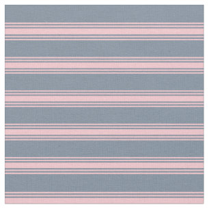 Light Slate Gray & Pink Colored Stripes Fabric