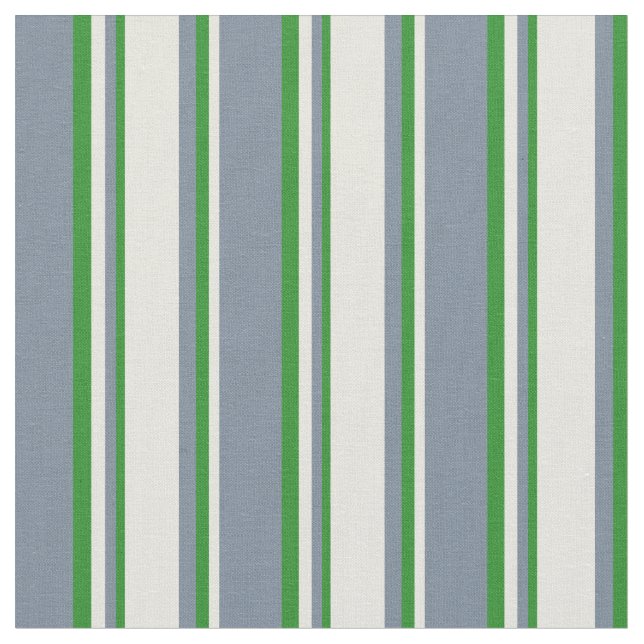 Light Slate Grey, Beige, and Forest Green Coloured Fabric (Close Up)