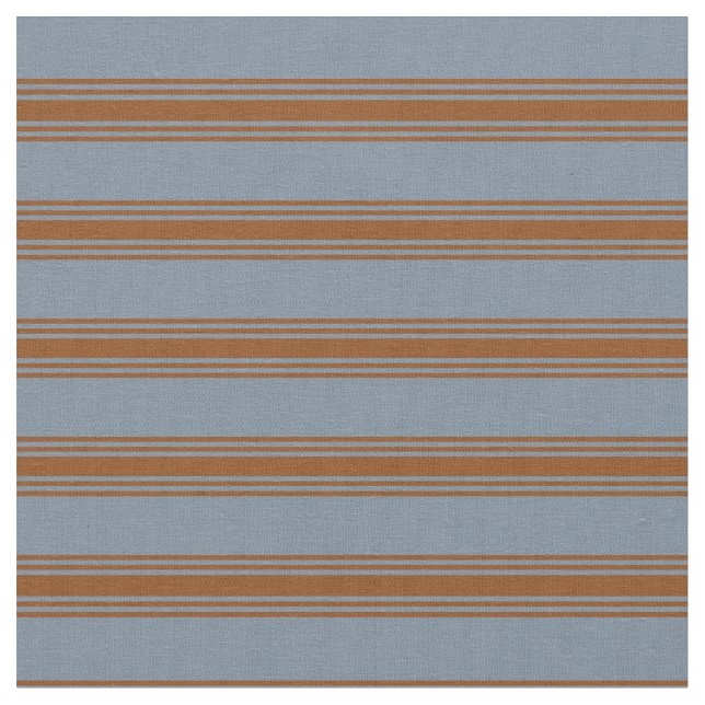 Light Slate Grey & Brown Stripes/Lines Pattern Fabric (Close Up)