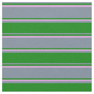 Light Slate Grey, Green, and Plum Coloured Pattern Fabric