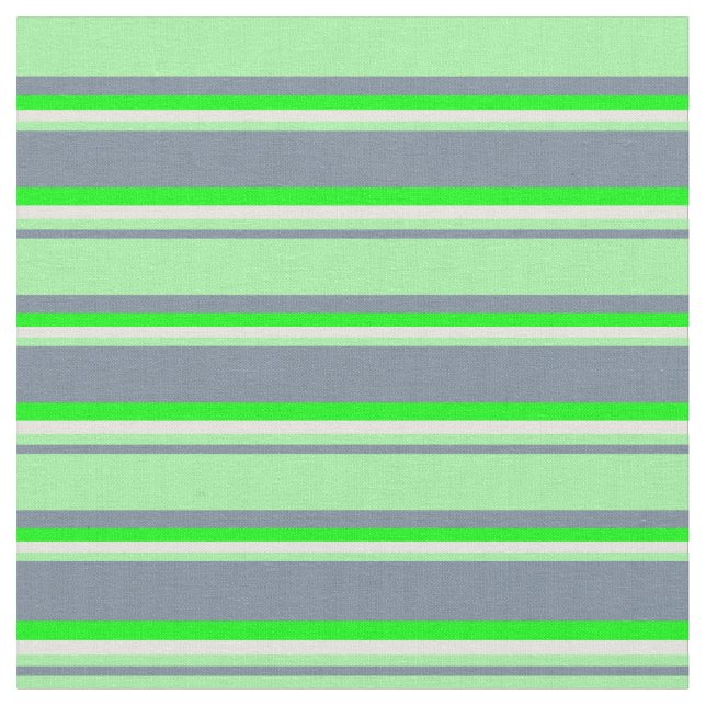 Light Slate Grey, Green, Beige, and Lime Coloured Fabric (Close Up)
