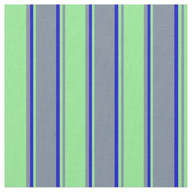Light Slate Grey, Light Green & Blue Coloured Fabric (Close Up)
