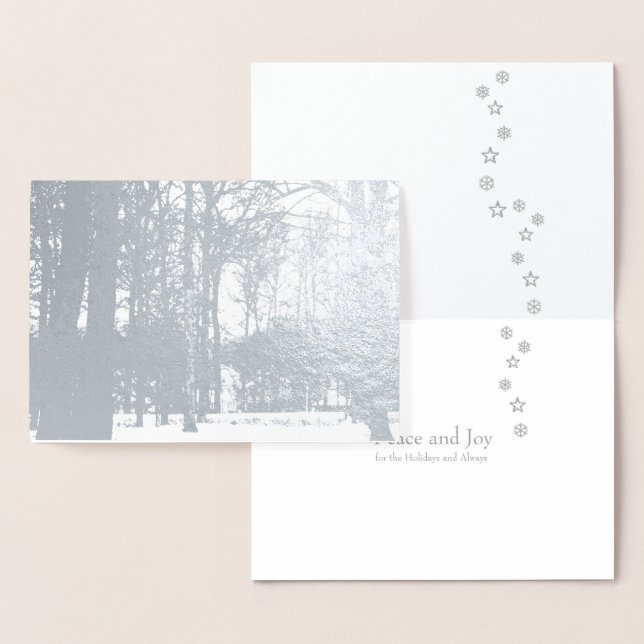 Light Snow (Silver) Holiday Foil Card (Display)