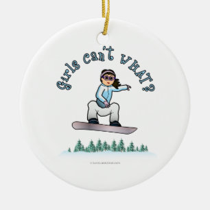 Light Snowboarder Ceramic Tree Decoration