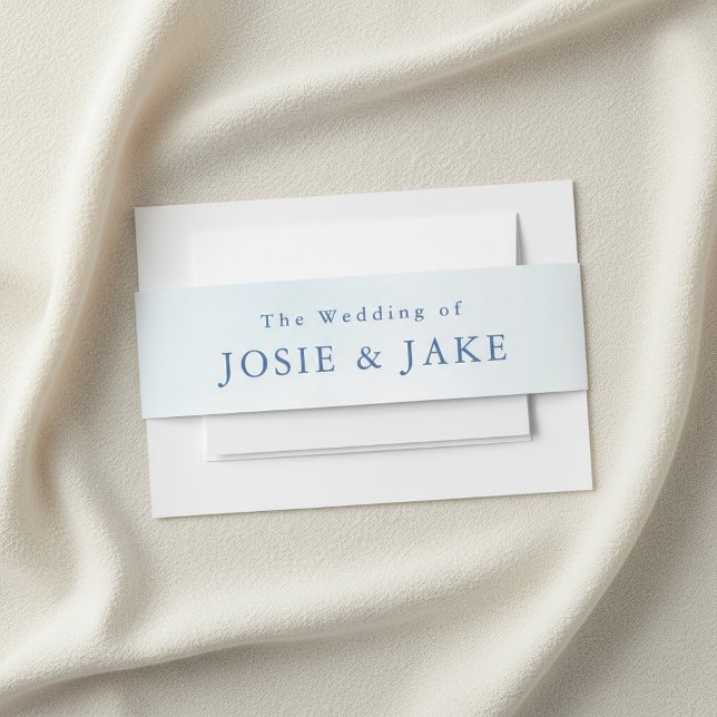 Light soft Blue sky Minimalist Elegant serif Invitation Belly Band (Light soft Blue sky Minimalist Elegant serif Invitation Belly Band.)