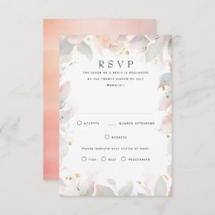 Light Soft Floral Wedding RSVP Cards