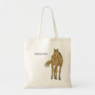 Light Sorrel Brown Horse Realistic Illustration Tote Bag