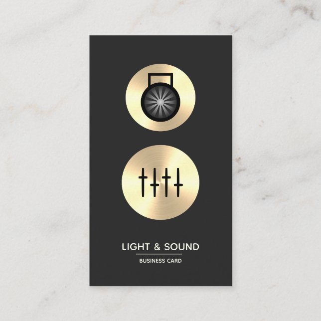 Light & Sound - Faux Gold Business Card (Front)