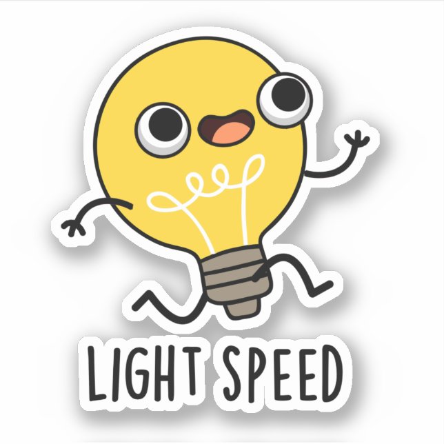 Light Speed Funny Running Bulb Pun  (Front)