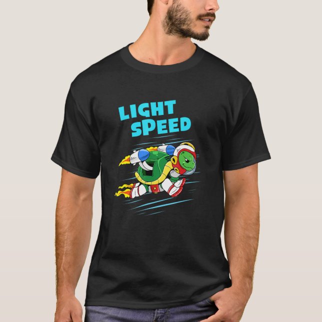 Light Speed Turtle Rocket Reptile Jetpack Tortoise T-Shirt (Front)