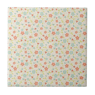 Light Spring Floral Ceramic Tile