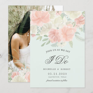light spring floral Photo Save The Date Invitation