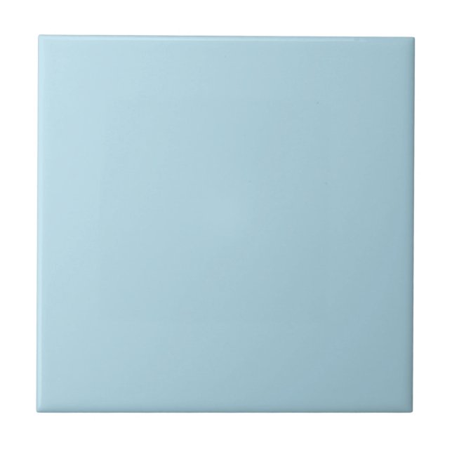 Light Spun Sugar Blue, Solid Colour Pastel Blue Ceramic Tile (Front)