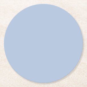 Light Steel Blue Solid Color Round Paper Coaster