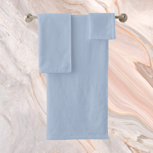 Light Steel Blue Solid Colour Bath Towel Set
