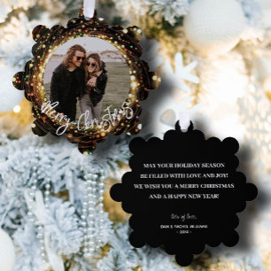 Light Strands Merry Christmas Photo Tree Decoration Card