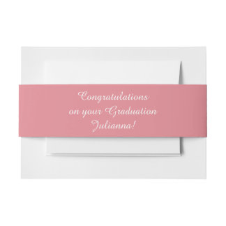 Light Strawberry Pink Customisable Invitation Belly Band