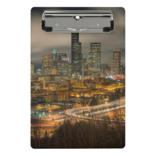 Light streaks from cars at night mini clipboard