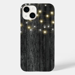 Light String on Black Wood Case-Mate iPhone 14 Case