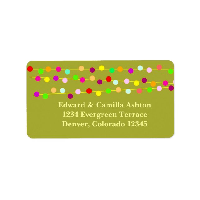 Light Strings Customisable Christmas Address Label (Front)