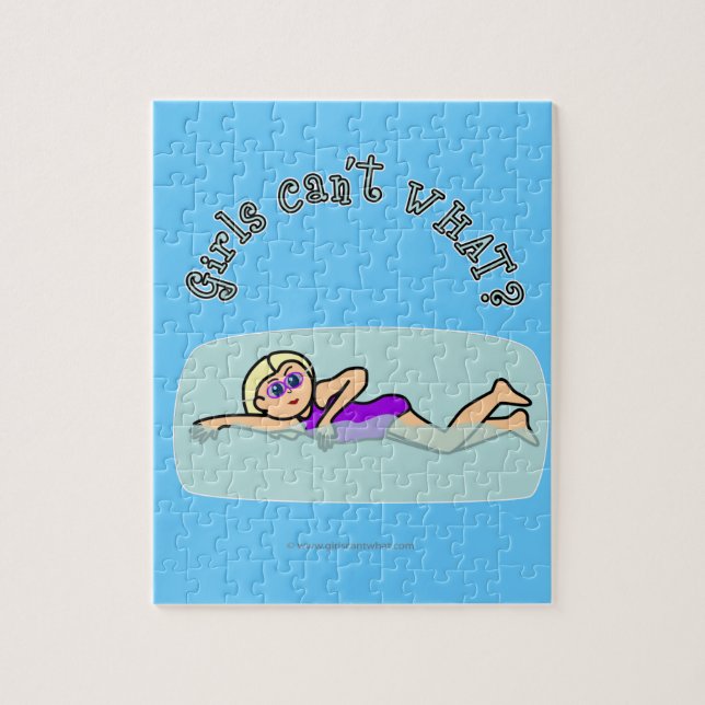 Light Swimmer Girl Swimming Jigsaw Puzzle (Vertical)