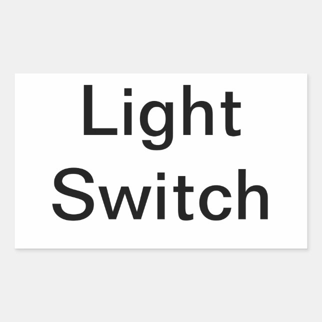 Light Switch Sign Rectangular Sticker (Front)