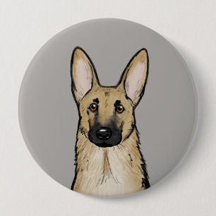 Light Tan and Black German Shepherd Dog   Pet Art 10 Cm Round Badge