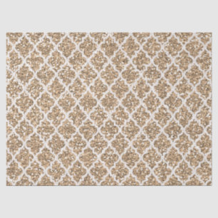 Light tan faux glitter quatrefoil tissue paper