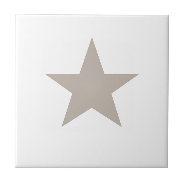 Light Taupe Star Ceramic Tile (Front)