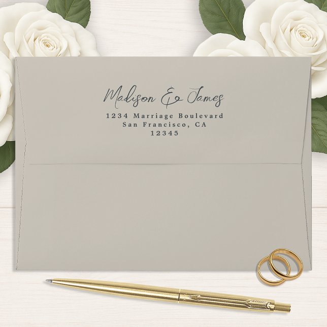 Light Taupe Wedding Return Address Envelope (Creator Uploaded)