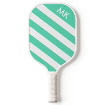 Light Teal and White Striped Monogram